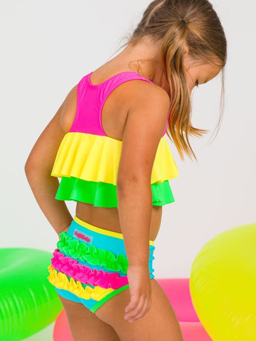 Rufflebutts Upf50 Flounce Bikini In Multi