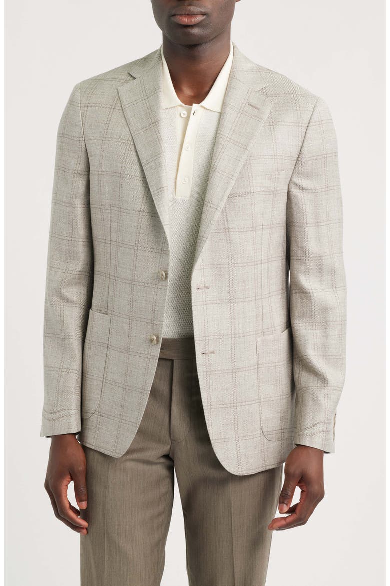 Relaxed Fit Icon Linen, Wool & Silk Sport Coat, Main, color, GREY/ TAUPE