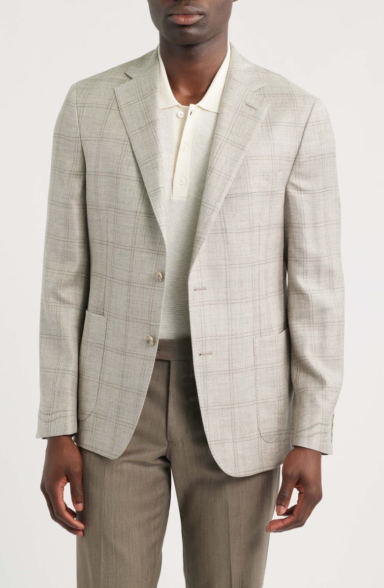 Vince Relaxed Fit Icon Linen, Wool & Silk Sport Coat, Main, color, Grey/ Taupe