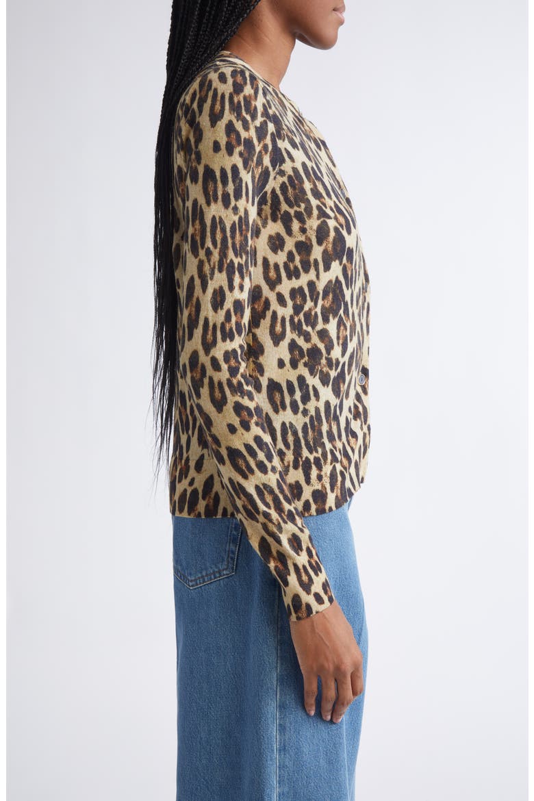 Loepard Print Wool Cardigan, Alternate, color, BRONZE LATTE MULTI