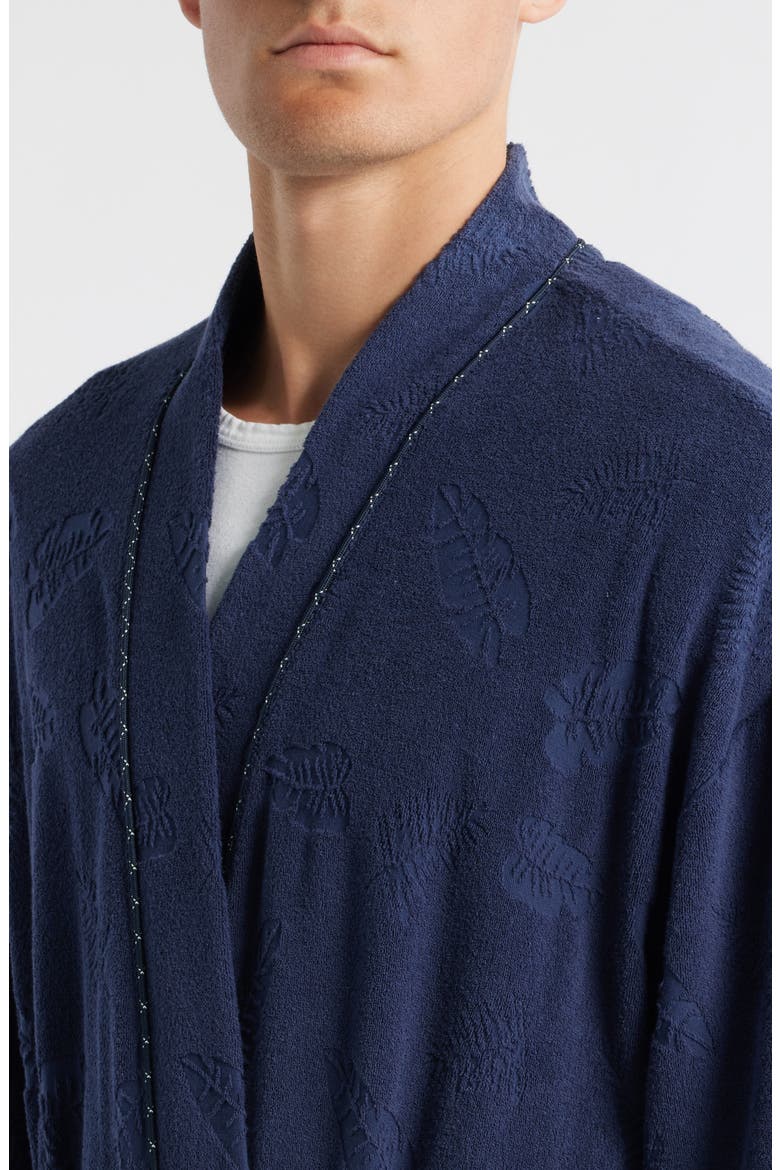 Shadow Hibiscus Terry Cloth Robe, Alternate, color, NAVY HIBISCUS