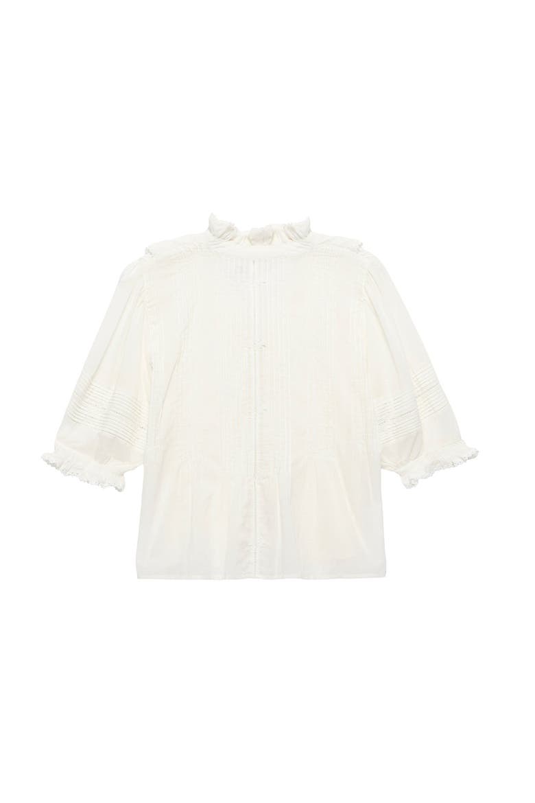 Cotton Ruffle Blouse, Alternate, color, Ivory