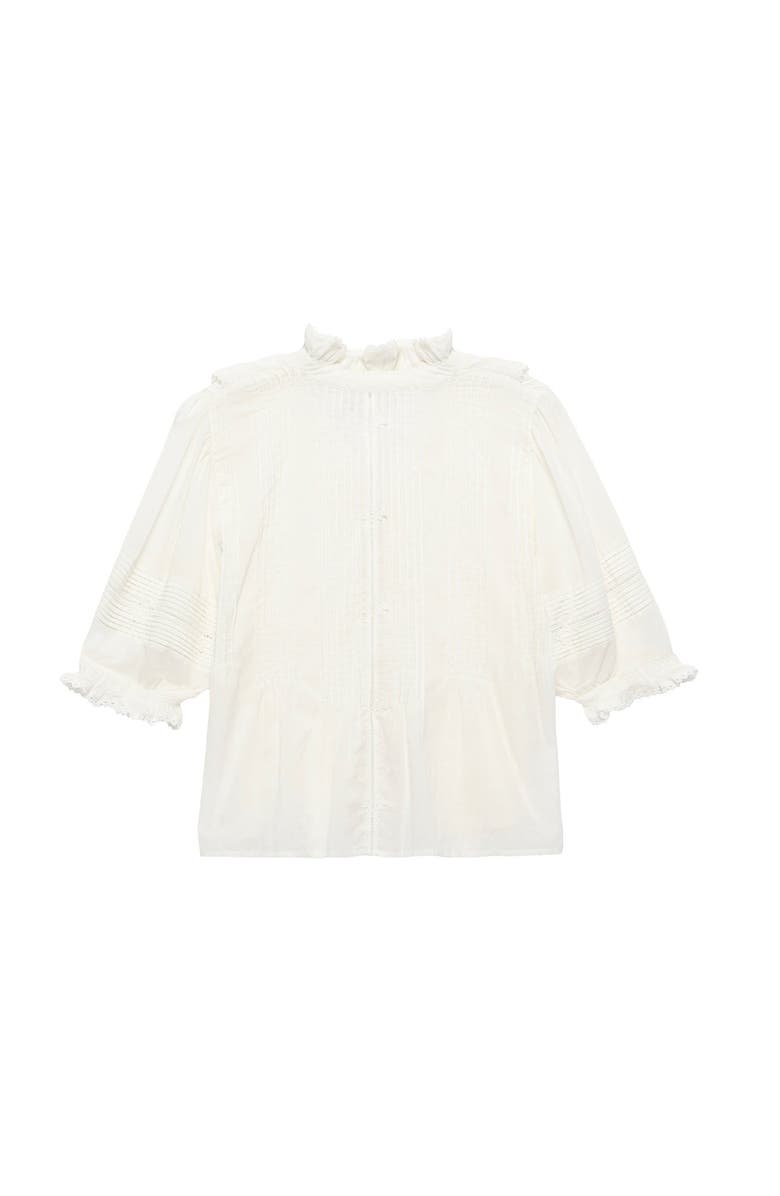 MINT VELVET Cotton Ruffle Blouse, Alternate, color, Ivory