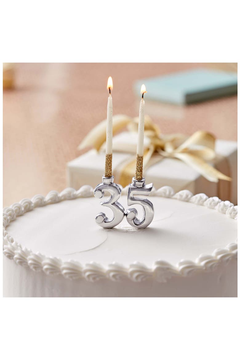Number Candleholder Set, Alternate, color, SILVER