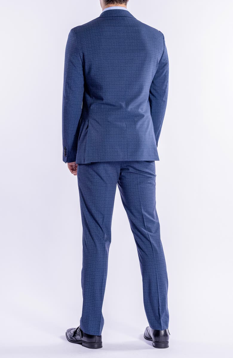 SAVILE ROW CO Hoxton Blue Tattersall Knit Suit, Alternate, color, Blue