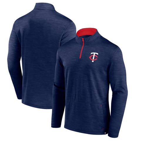 Men's Fanatics Heather Navy Minnesota Twins Fundamentals Quarter-Zip Pullover