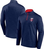 FANATICS Men's Fanatics Heather Navy Minnesota Twins Fundamentals Quarter-Zip Pullover