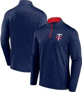 FANATICS Men's Fanatics Heather Navy Minnesota Twins Fundamentals Quarter-Zip Pullover