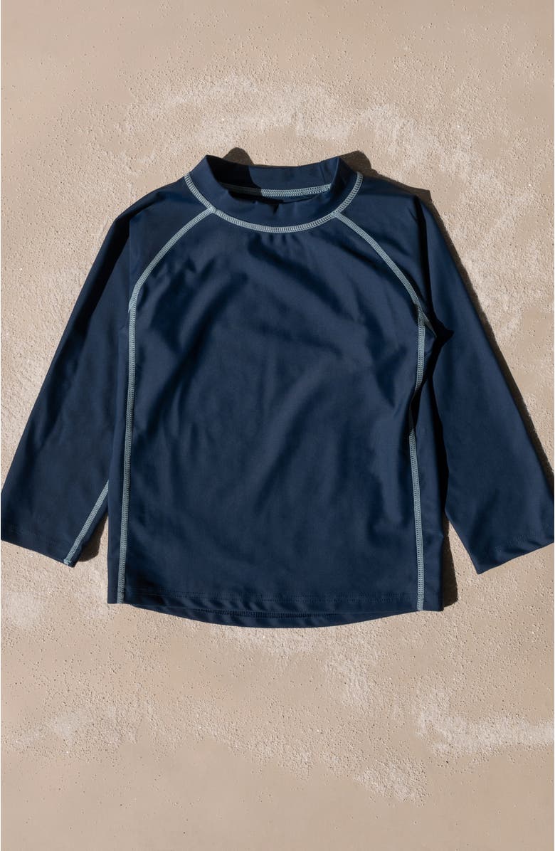 Leveret Kids Long Sleeve Rash Guard, UPF 50+ Swim Shirt, Alternate, color, Navy