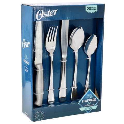 Macmillan 20 Piece Stainless Steel Flatware Set with Steak Knives