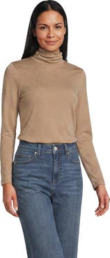 Lands' End Supima Cotton Fitted Long Sleeve Turtleneck