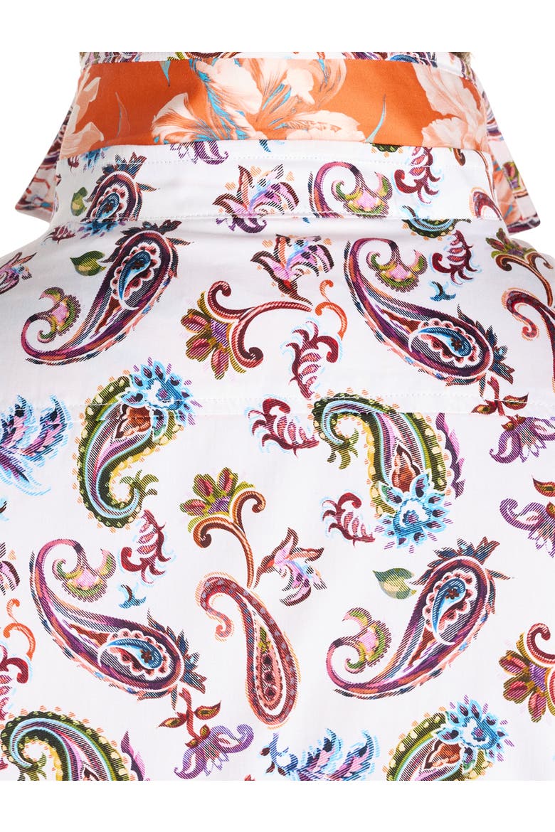 Big & Tall  Tangier Paisley Print Sport Shirt, Alternate, color, RED