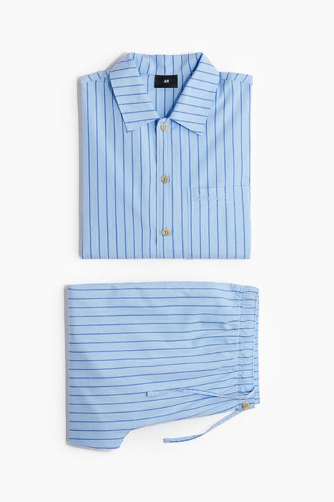 Poplin Pyjama Shirt And Bottoms