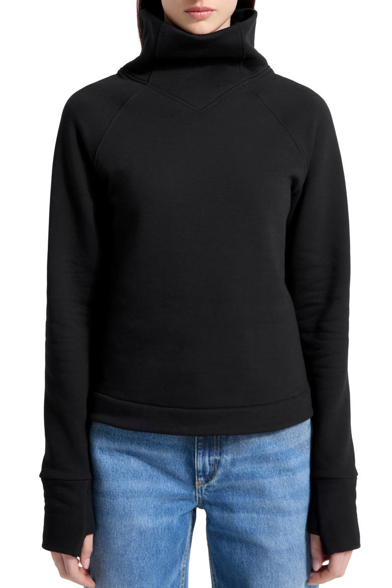 Washington Mock Neck Sweatshirt, Main, color, BLACK