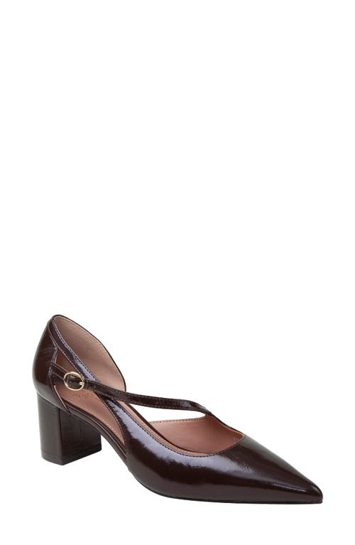 Linea Paolo Biondy Pointed Toe Half D'orsay Pump In Burgundy
