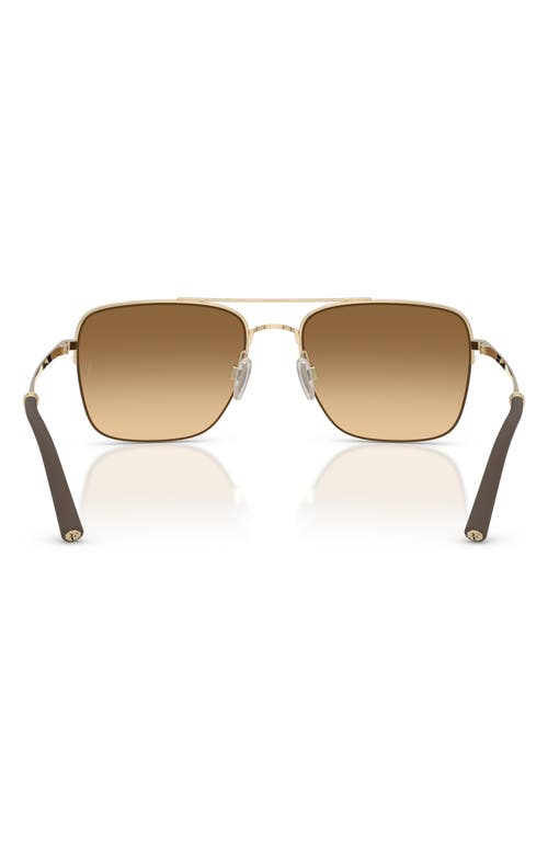 Oliver Peoples Roger Federer 56mm Semirimless Pilot Sunglasses In Gold