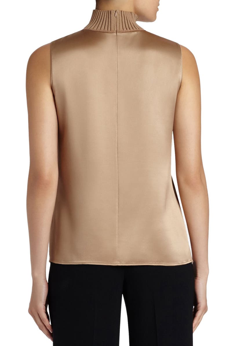 Lafayette 148 New York 'Bonita' Knit Collar Silk Blouse, Alternate, color, 