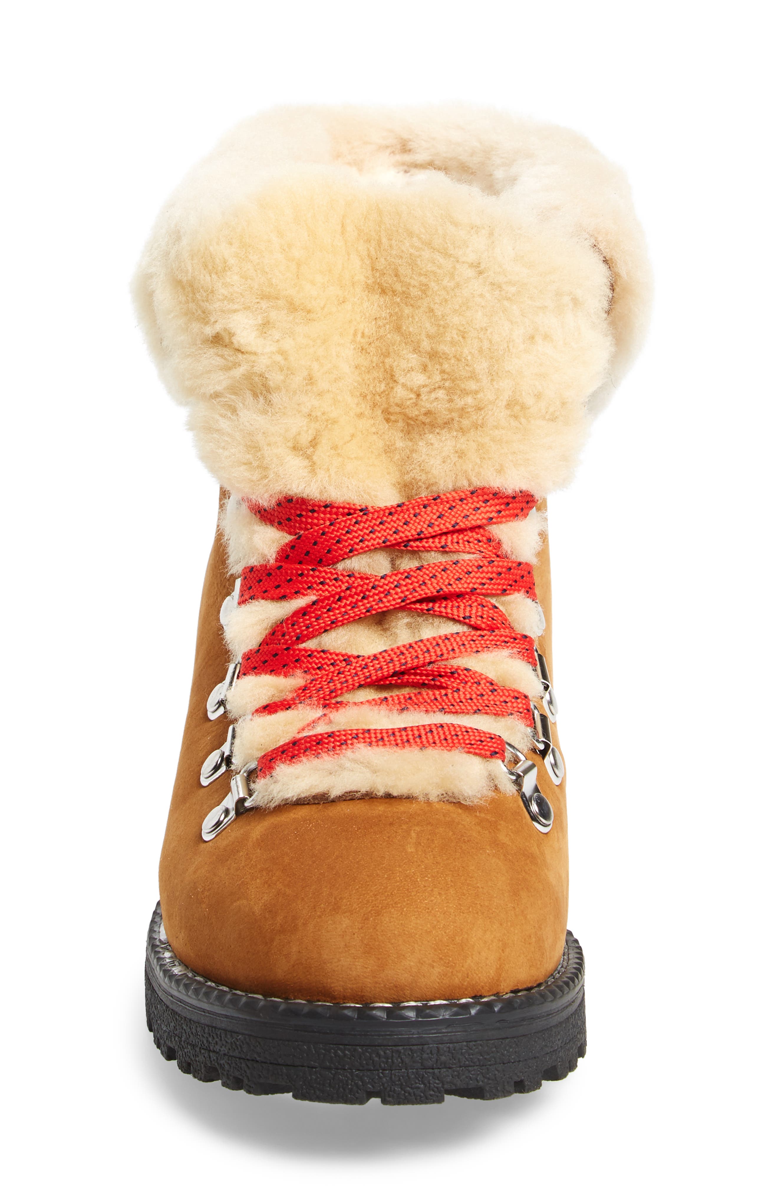 J.Crew Nordic Genuine Shearling Cuff Winter Boot, Alternate, color, Glazed Pecan Leather
