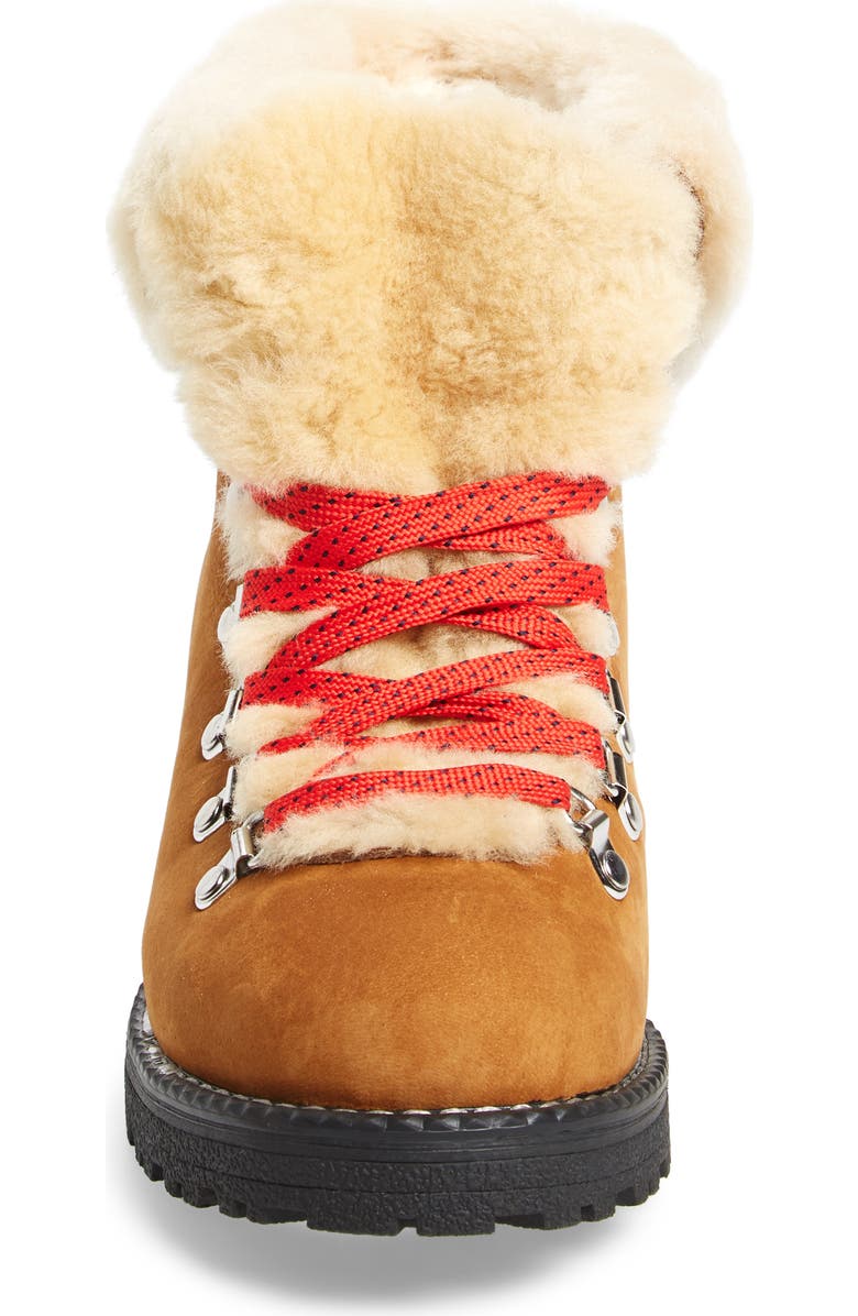 J.Crew Nordic Genuine Shearling Cuff Winter Boot, Alternate, color, Glazed Pecan Leather