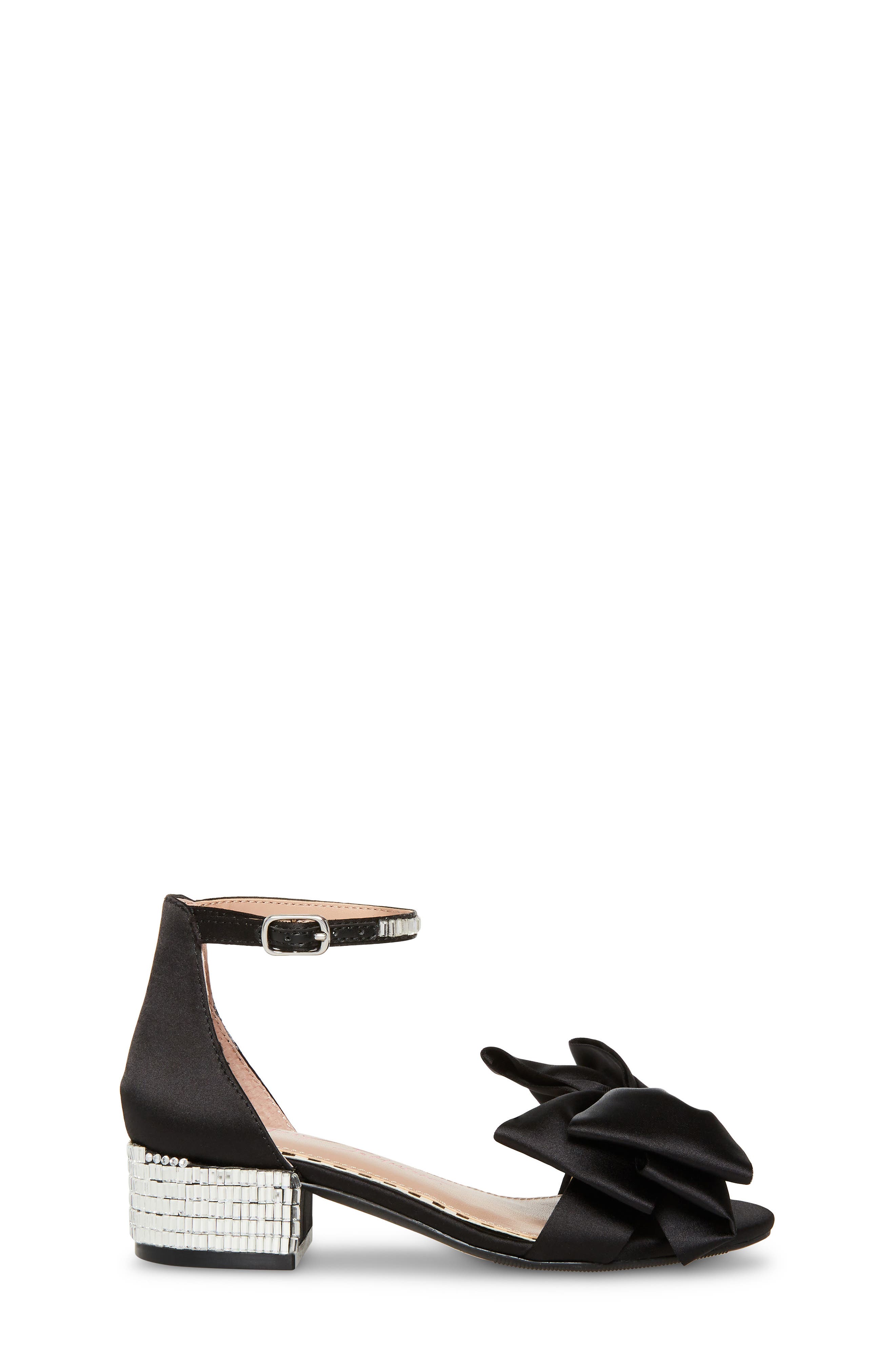 Betsey Johnson Kids
 Maddy Ankle Strap Bow Sandal, Alternate, color, Black