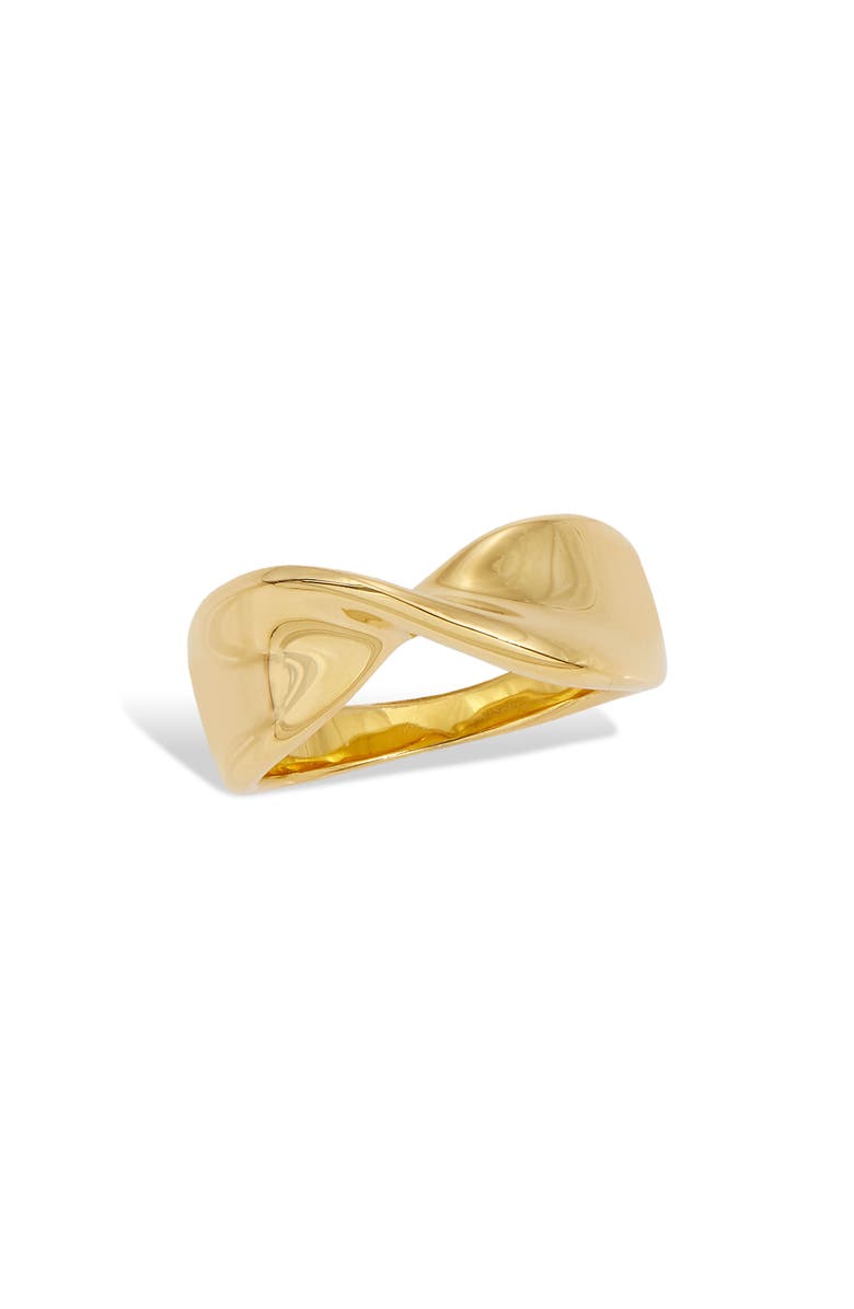 SAVVY CIE JEWELS 18K Gold Plated Twisted Band Ring, Main, color, Yellow Gold
