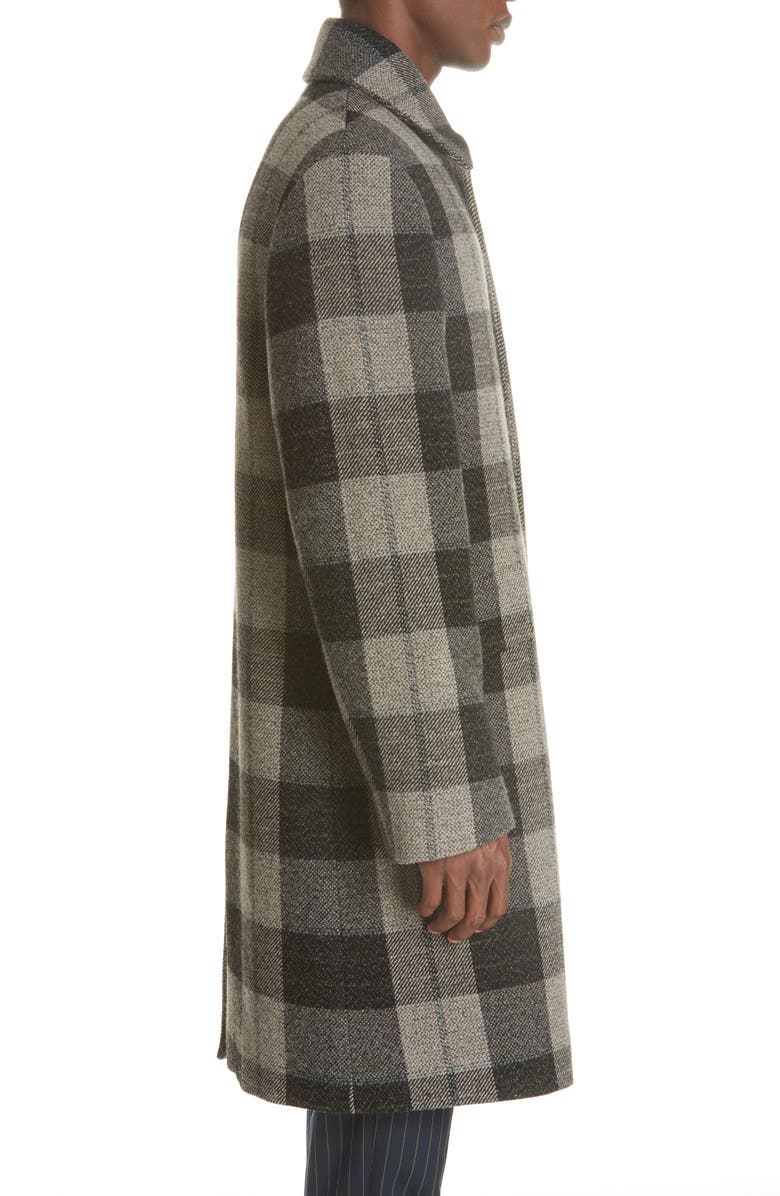 Acne Studios Check Wool Overcoat, Alternate, color,