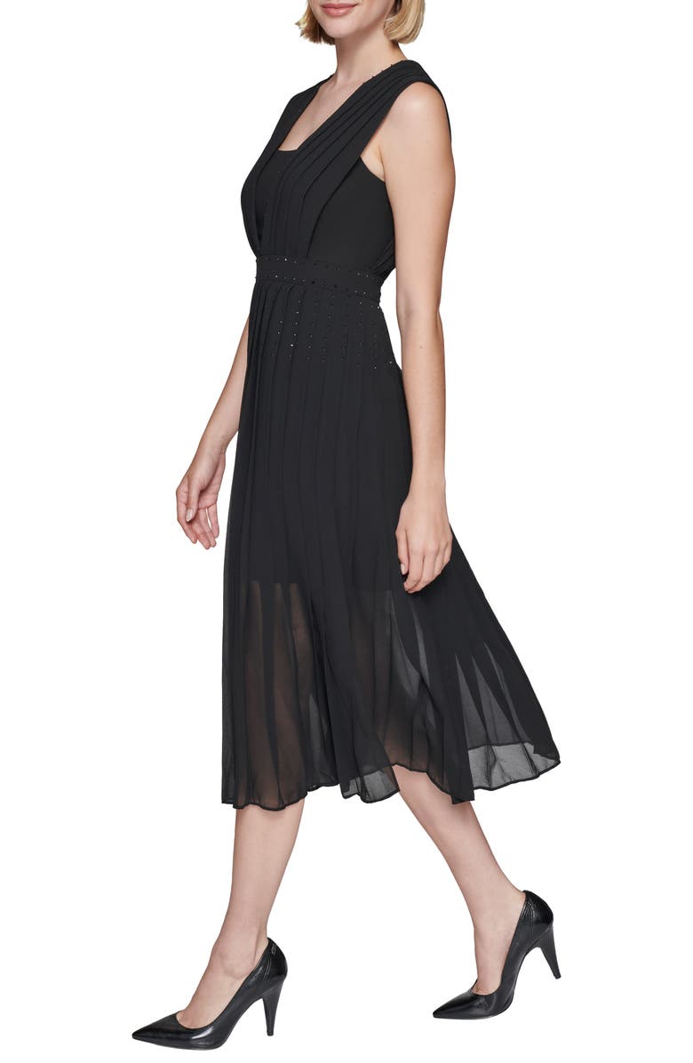 KARL LAGERFELD PARIS Chiffon Embellished Midi Dress, Alternate, color,