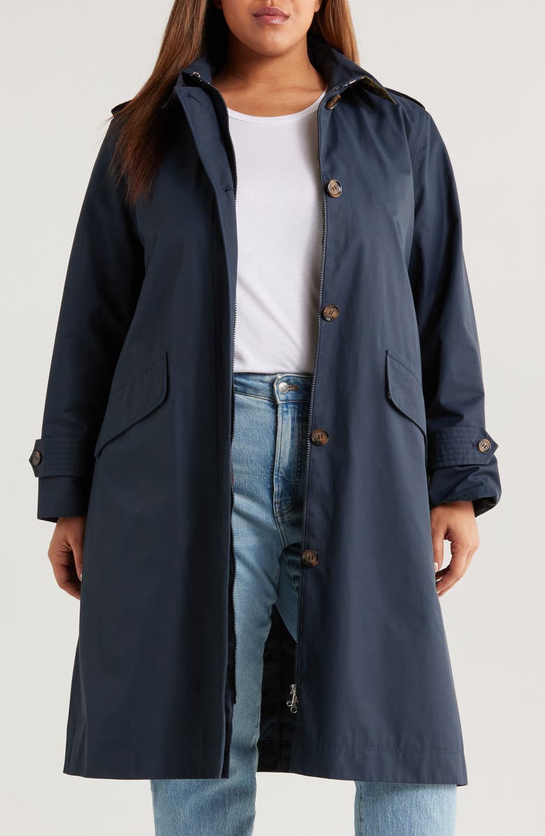 Barbour Camilla Waterproof Trench Coat, Alternate, color, Dark Navy/ Classic