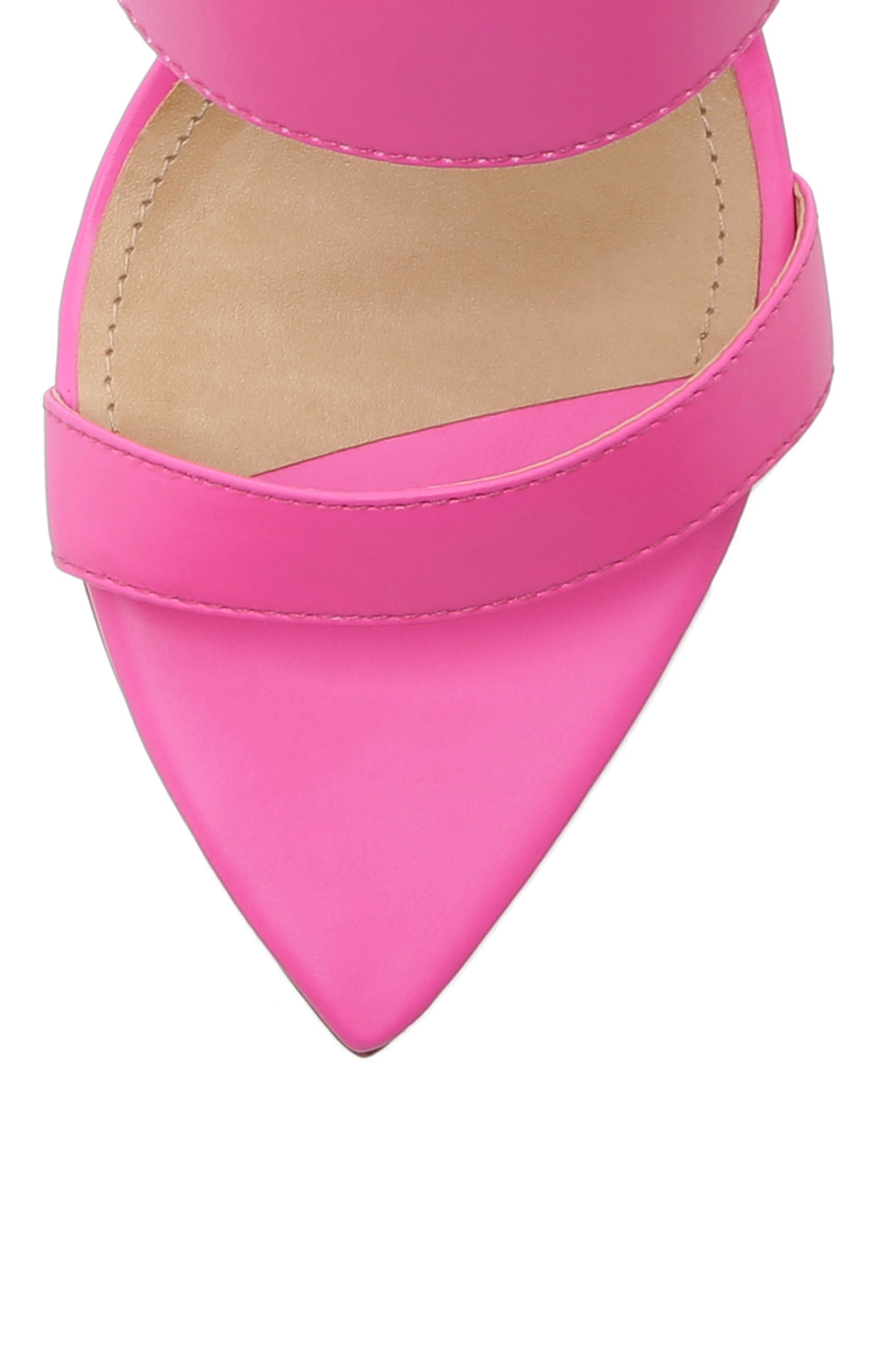 Soraya Wedge Slide Sandal, Alternate, color, NEON PINK NAPPA LEATHER