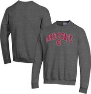 Champion Men's Champion  Heather Charcoal Ohio State Buckeyes Arch Over Logo Pullover Sweatshirt