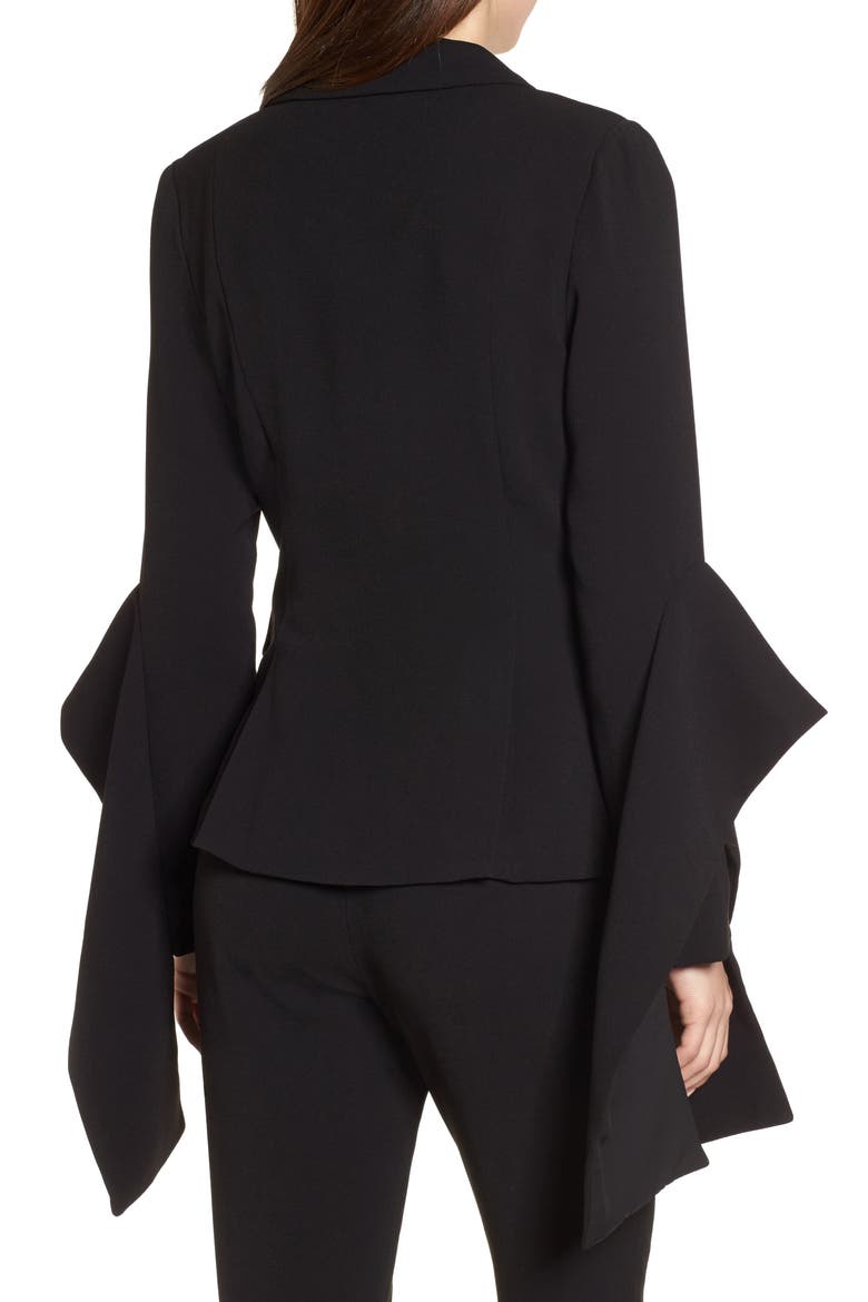 Iris Embellished Cuff Blazer, Alternate, color, BLACK
