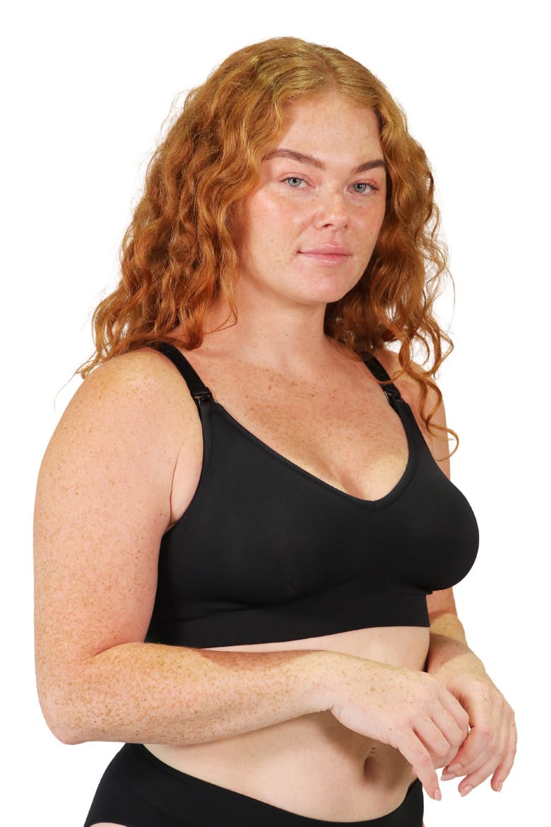 Tiramisu Ultimate Seamless Maternity & Nursing Bra, Main, color, Black