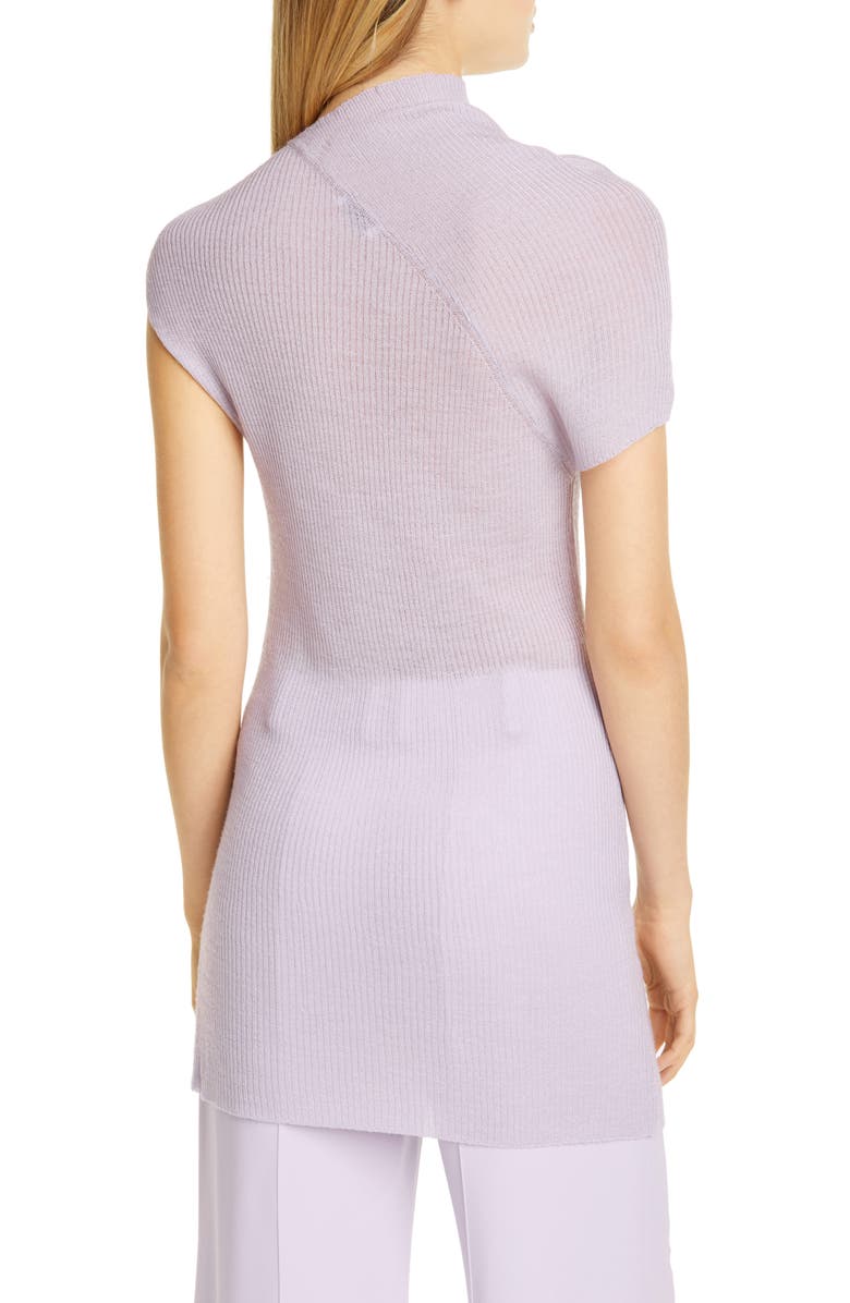 Rosetta Getty Bias Ribbed Merino Wool Blend Sweater, Alternate, color, 