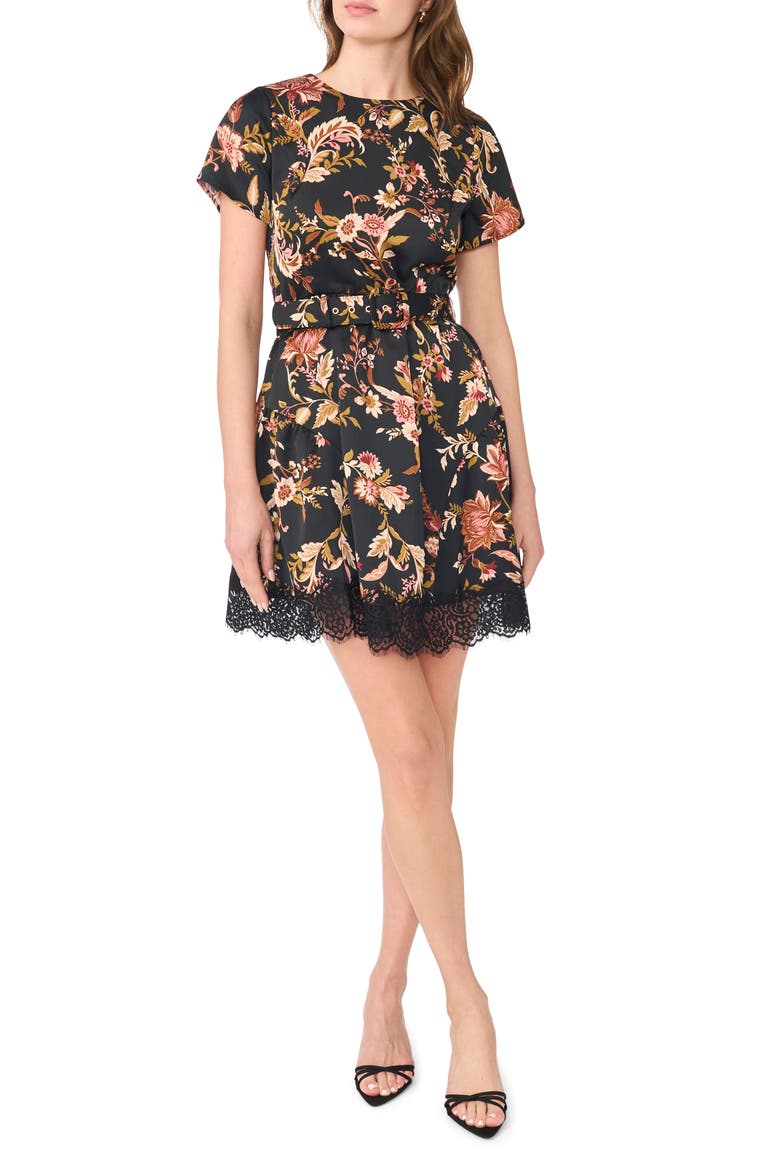 Short Sleeve Minidress, Main, color, RICH BLACK