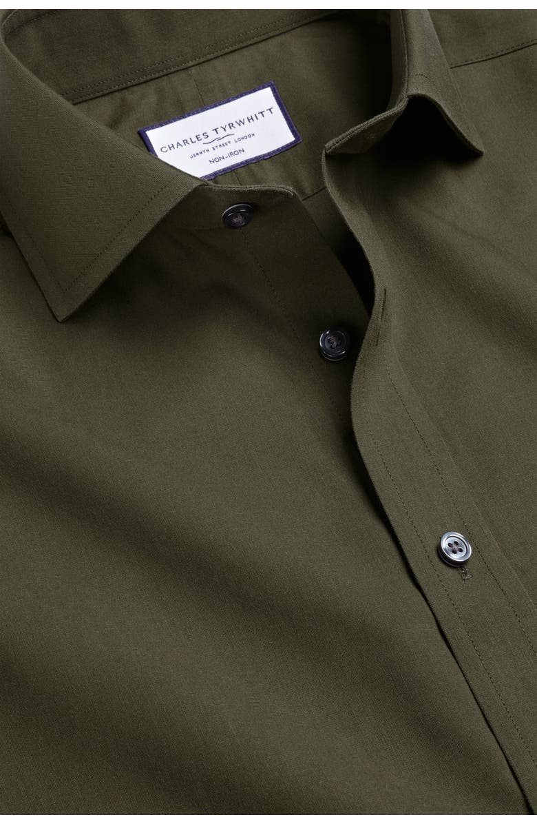 Charles Tyrwhitt Non-Iron Poplin Cutaway Slim Fit Shirt Single Cuff, Alternate, color, 