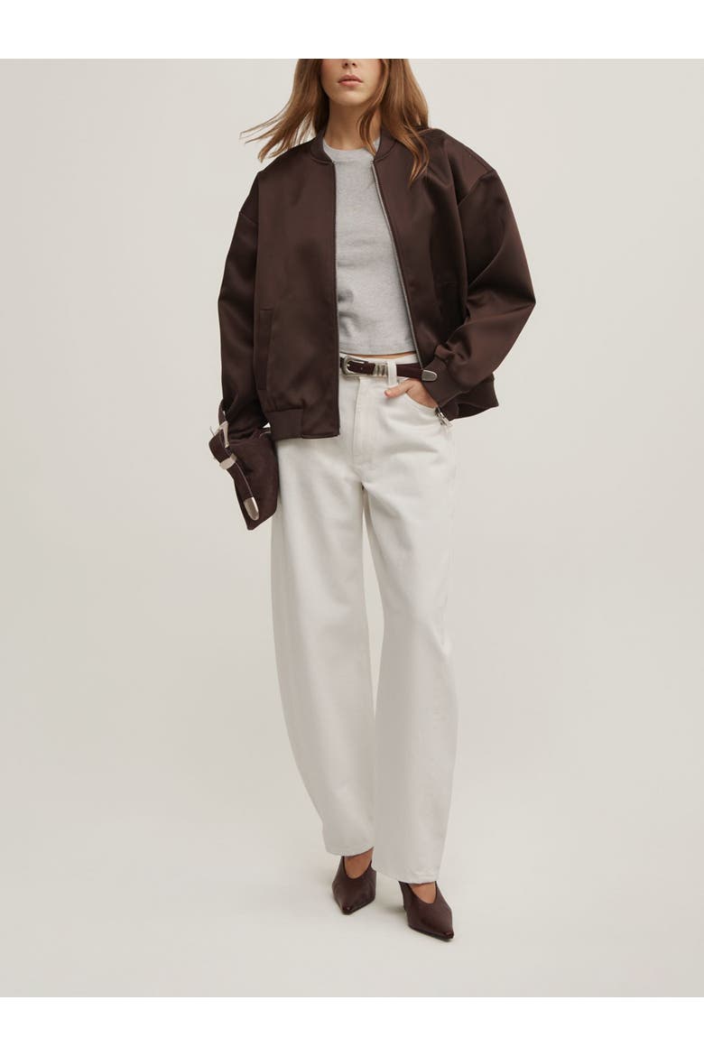 Nylon Bomber Jacket, Alternate, color, Espresso