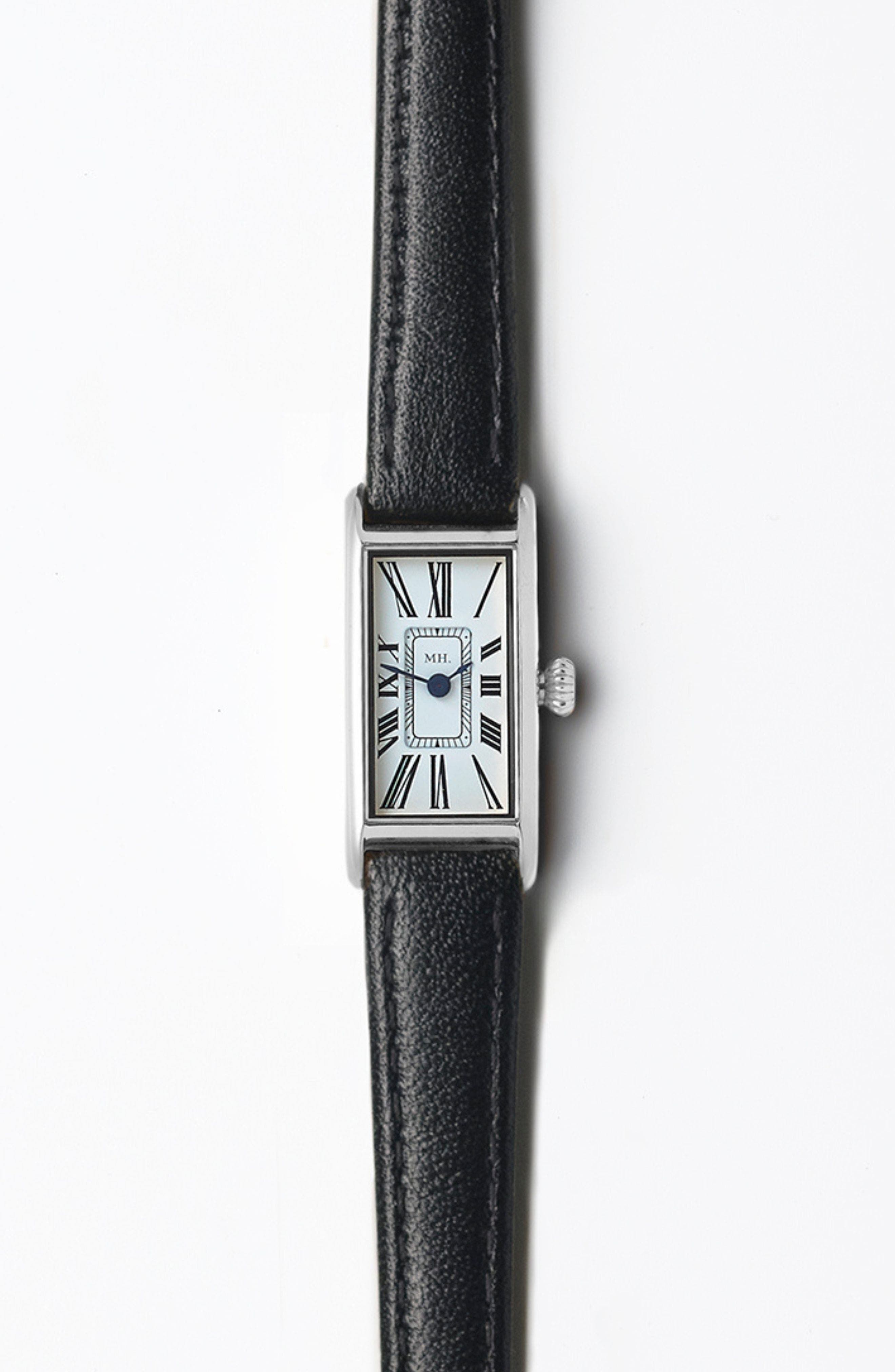Silver Watch - Black Strap