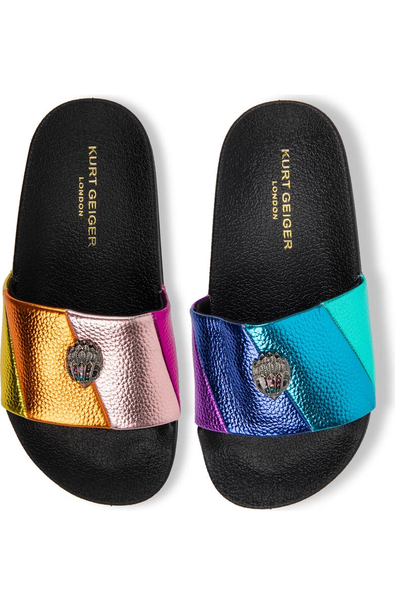 Kurt Geiger London Kids' Mini Meena Eagle Slide Sandal, Main, color, Black Multi