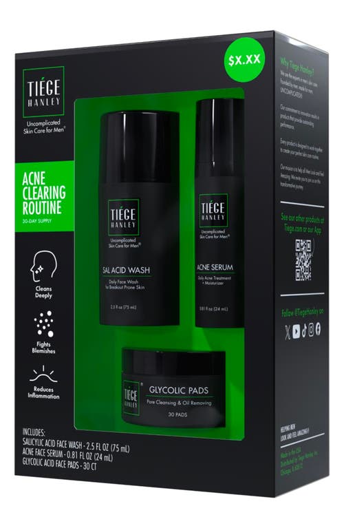 Tiege Hanley The Tiegeclear™ Acne Essentials 3-piece Skincare Set $66 Value In No Color