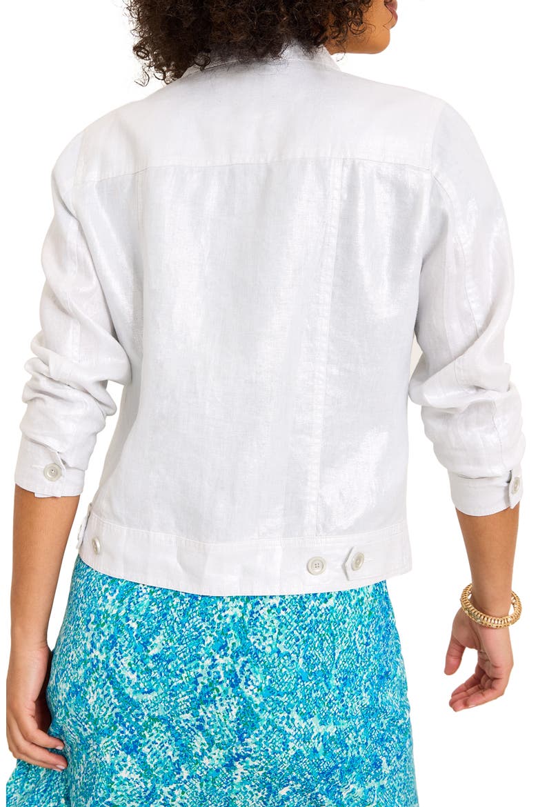 Two Palms Shimmer Linen Jacket, Alternate, color, WHITE
