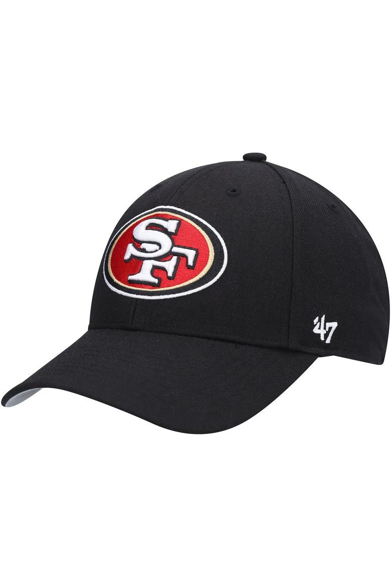 Men's '47 Black San Francisco 49ers Logo MVP Adjustable Hat, Main, color, Black