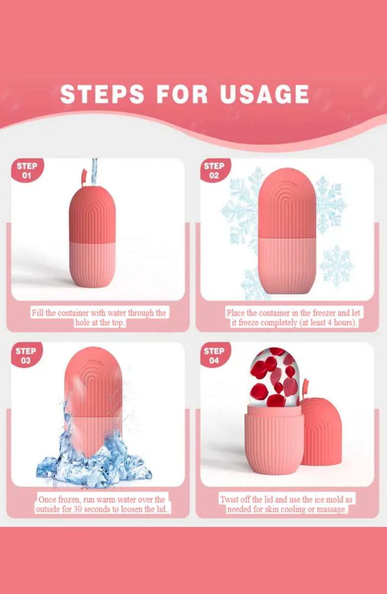 Lovery 3-Pack Reusable Face Ice Roller - Silicone Beauty Cube Mold, Alternate, color, Pink