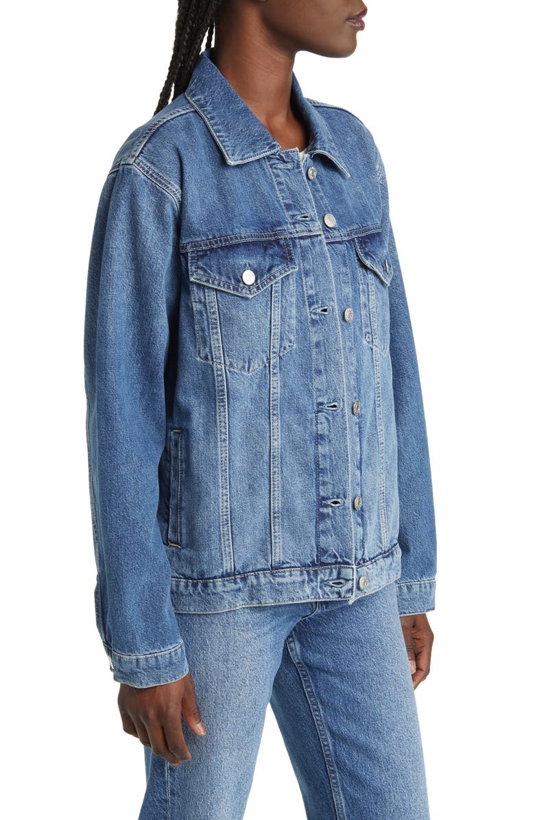 Rails Grove Boyfriend Trucker Denim Jacket, Alternate, color, Indigo Haze