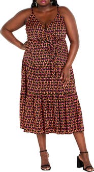 City Chic Nova Tiered Midi Dress