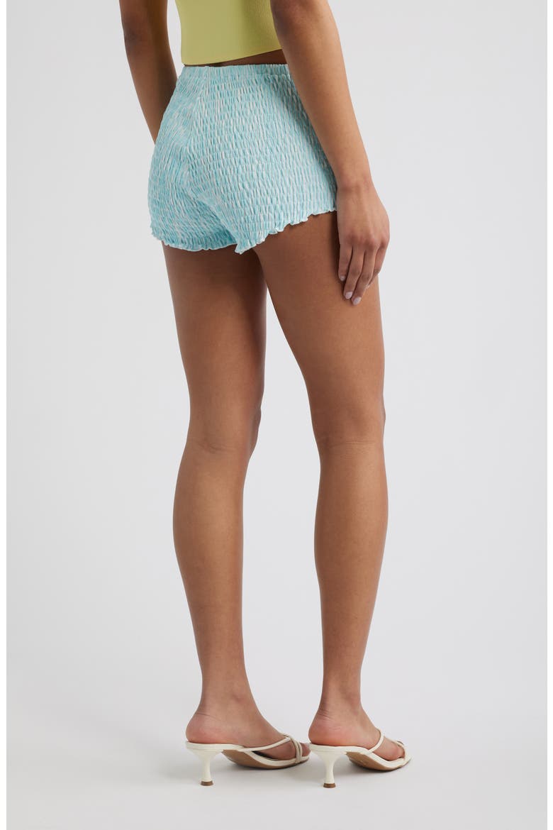 Shirred Micro Shorts, Alternate, color, PEARL DIVA