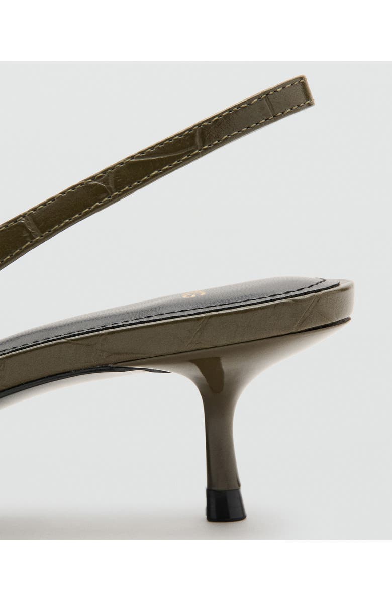 MANGO Slingback Pointed Toe Kitten Heel Pump, Alternate, color, Khaki Green