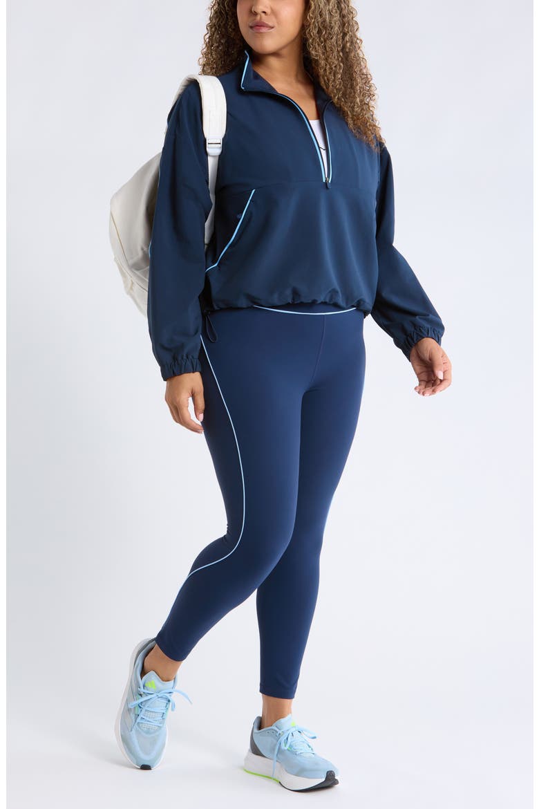 Piped Half Zip Pullover, Alternate, color, NAVY SAPPHIRE