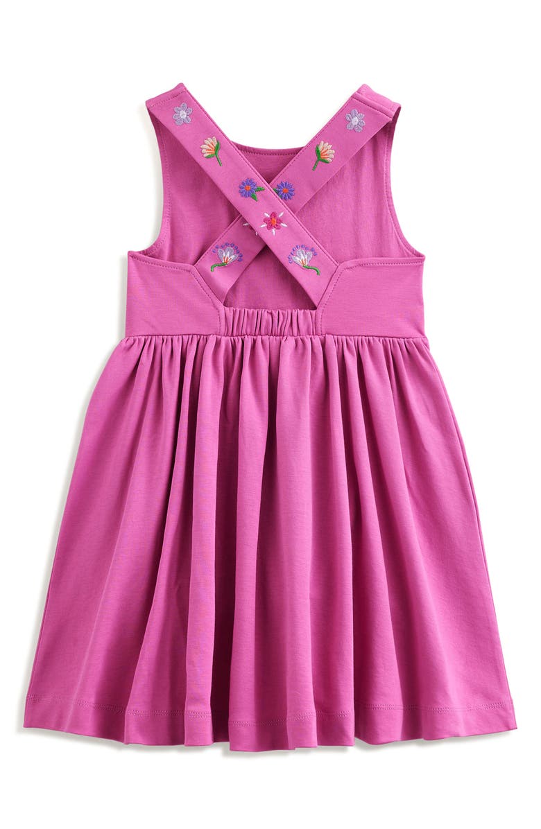Mini Boden Kids' Embroidered Cotton Crossback Tank Dress, Alternate, color,