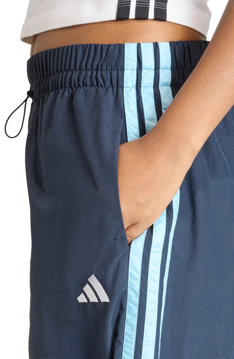 adidas 3-Stripe Wide Leg Track Pants, Alternate, color, Night Navy/ Icey Blue