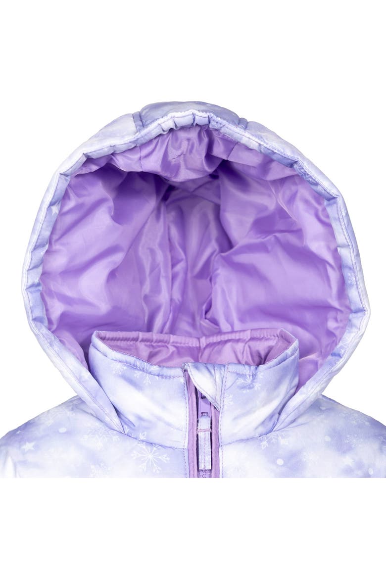 Frozen Hooded Puffer Jacket, Alternate, color, Lavender Elsa Anna